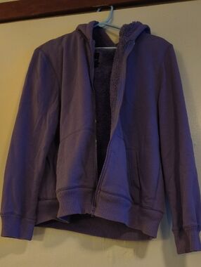 Faded Glory Plush Hooded Jacket in Deep Purple